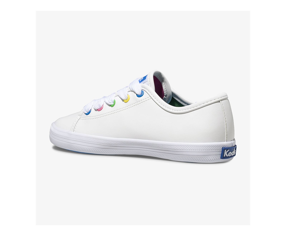 Kids Keds Sneakers - Kickstart Multi-color Eyelets - White - 5324-MDPAL